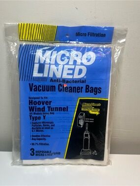 Micro-Lined Anti-Bacterial Vacuum Cleaner Bags - Type Y
